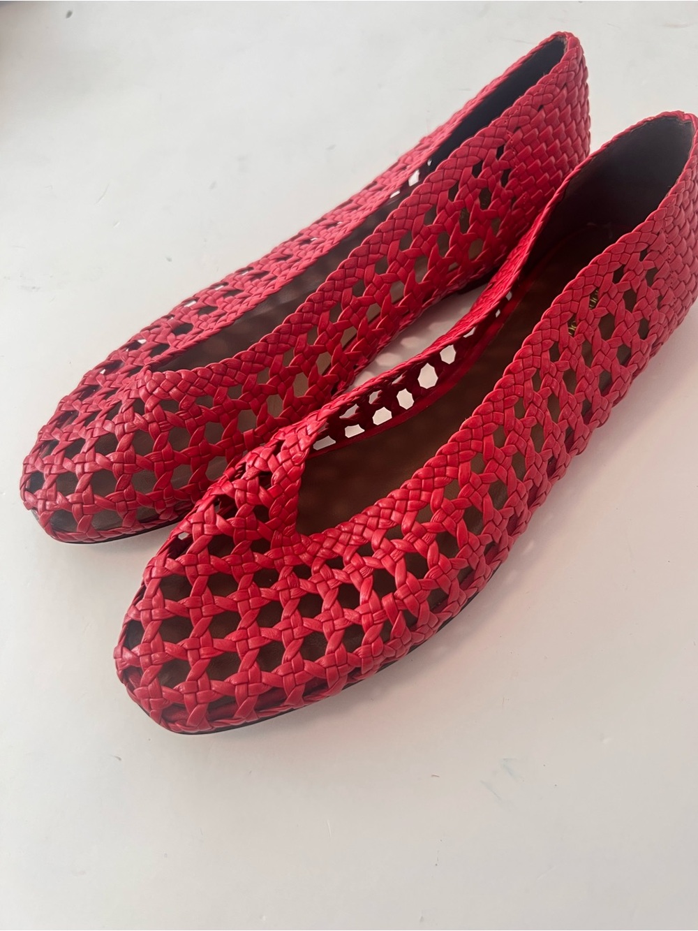 Anonymous Copenhagen Flats Sessi 10 hand-braided Woven Red Shoes Sz US 10 - Picture 6 of 8